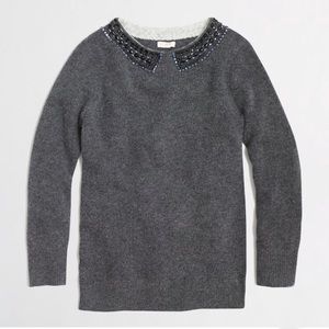 J. Crew Factory Jeweled Collar Sweater
